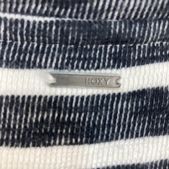 Roxy Womens S Get Together Black White Striped Preppy Nautical Beach Mini Dress - Picture 3 of 8